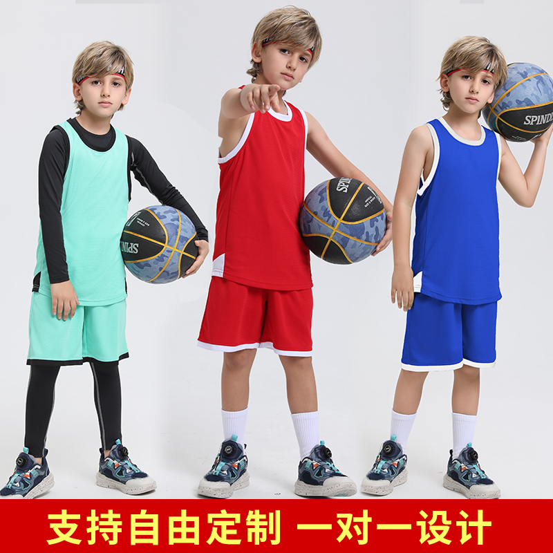 儿童篮球服套装男童科比球衣短袖女夏季幼儿园比赛训练运动服定制