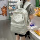 高中生书包初中女生ins风高颜值百搭双肩包轻便条纹背包大学生潮