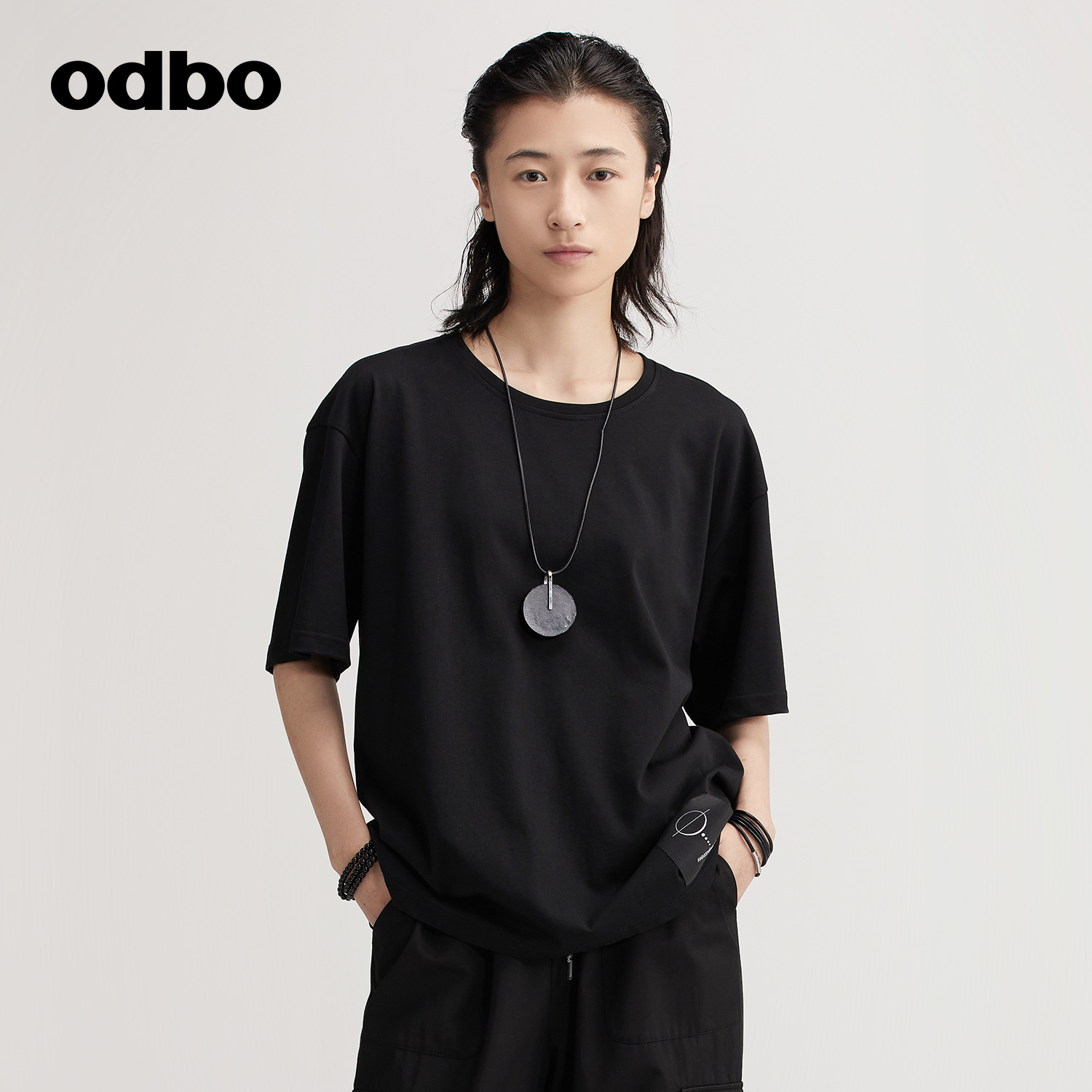 odbo/欧迪比欧原创设计休闲印花T恤女早秋新款舒适宽松上衣