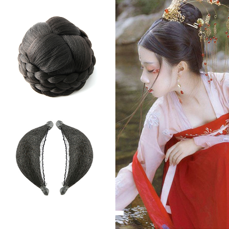 古装明制汉服假发唐风造型古代发髻古风仙女麻花发碗发包垫发组合