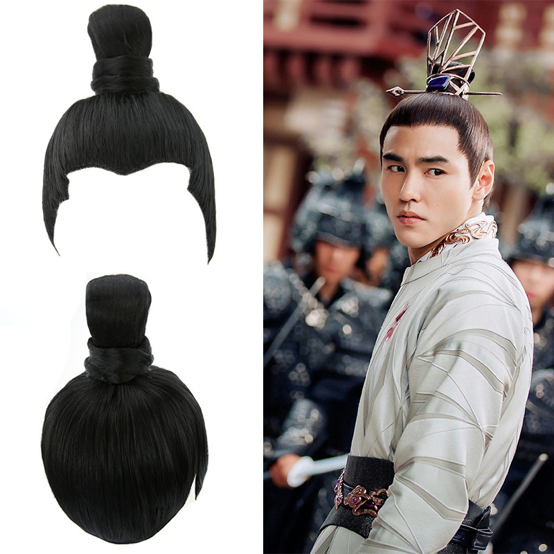 特价古代男士假发套_古代将军假发男整顶假发套男士假发套书生假发