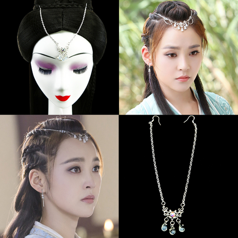 汉服旗袍配饰古装头饰吊坠写真额饰额头链古典复古额链表演眉心坠