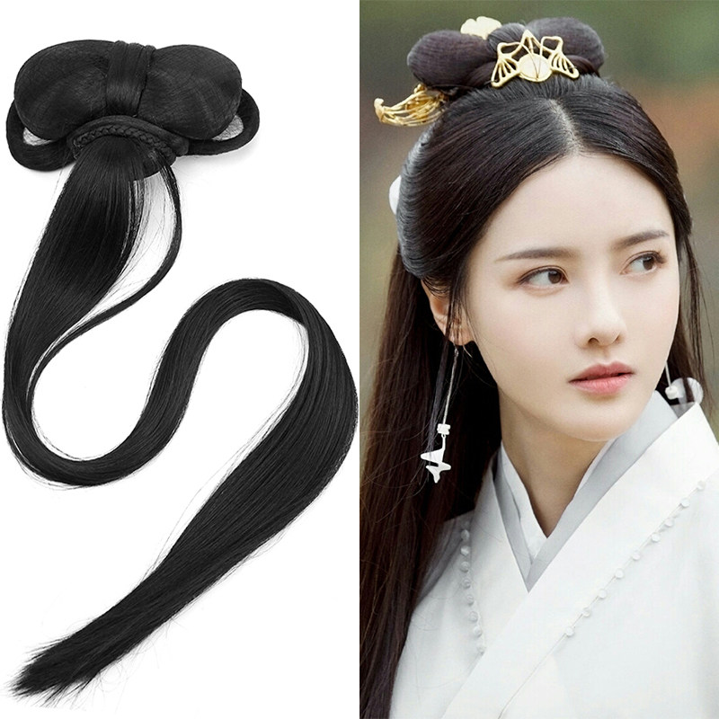 省3元 发箍假发一体百搭古风汉服新手手残党发髻懒人简单明制猫耳垫
