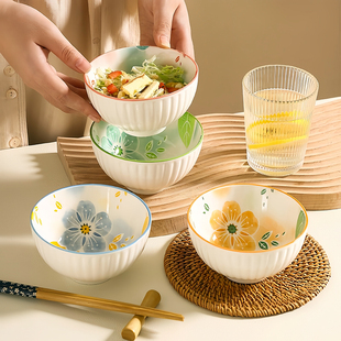 2024新款陶瓷碗套装日式创意家用吃饭碗专用小碗釉下彩餐具酸奶碗