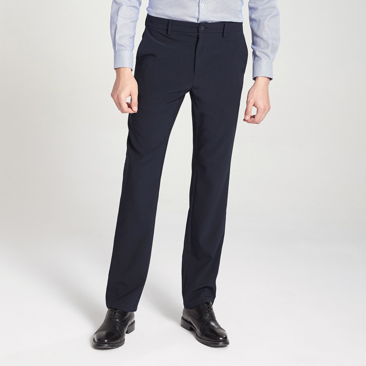 boni堡尼男士休闲弹力裤商务职业男装中青年藏青色休闲裤长裤子