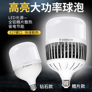 亚明照明led灯泡节能灯E27螺口家用车间工地厂房E40高亮度球泡