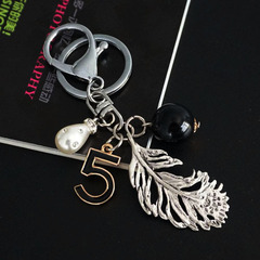 2016夏季新款古银羽毛钥匙扣女韩国汽车钥匙链创意礼品挂件钥匙圈