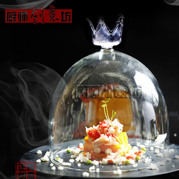 厨师创意坊玻璃精制烟熏罩分子美食盛器酒店用品意境菜异形餐具