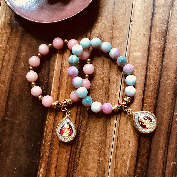 泰国泰庙正品迷你象神佛牌手链 招财旺桃花转运避邪粉粉可爱手串