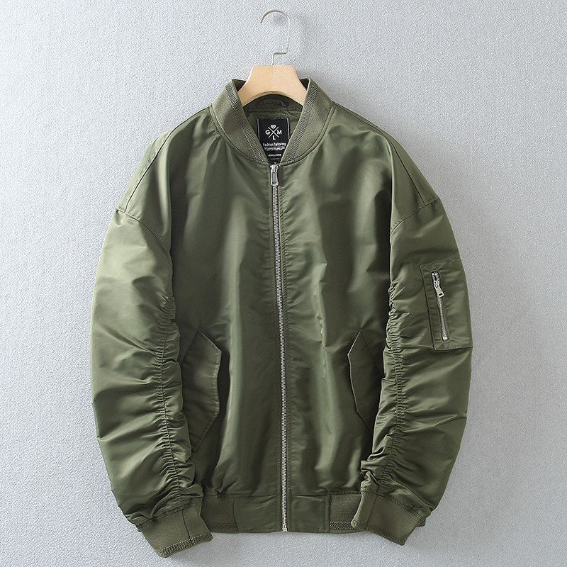 飞行服男 2021秋季新款男装 港风空军飞行员夹克外套潮男棒球服