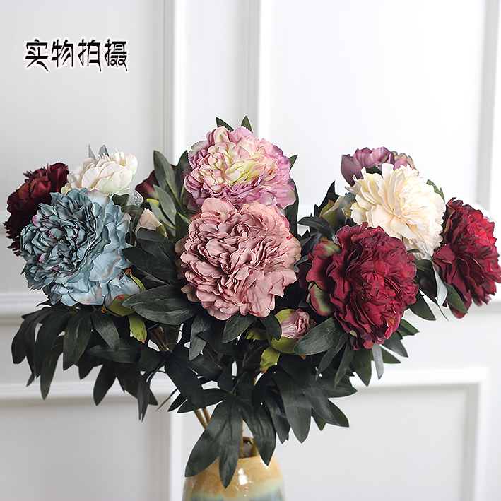 雙頭牡丹 北歐仿真花家居客廳裝飾品擺設單枝落地插花假花絹花在類目 家居飾品, 花瓶/花器/仿真花/仿真飾品, 仿真花/假花中 - 來自Buy2taobao.com提供專業的淘寶代購服務