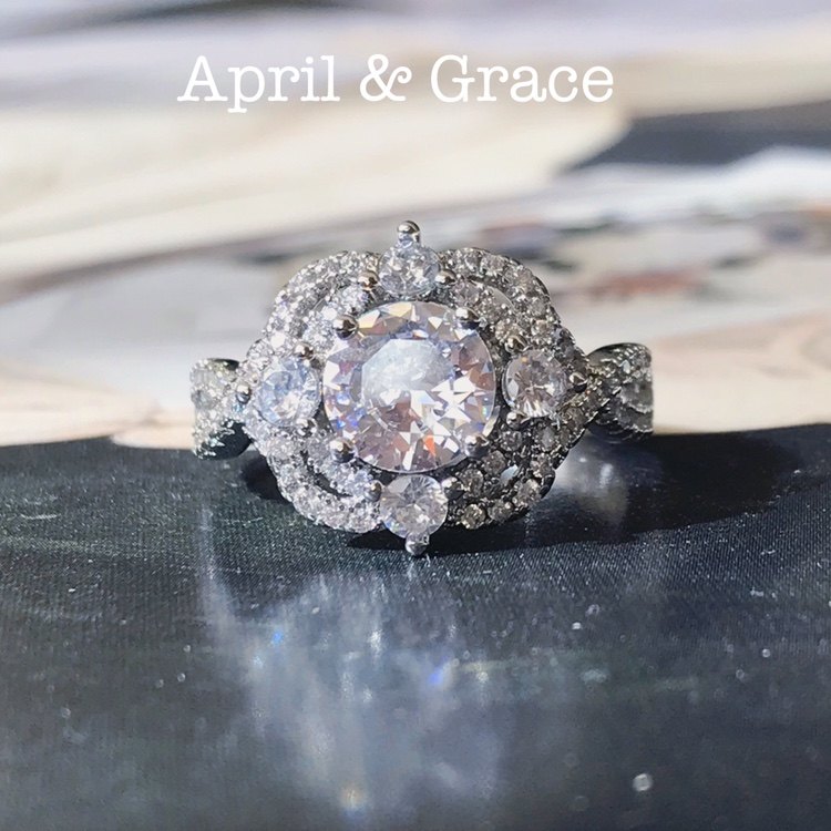 出口款玫瑰蔷薇火彩钻皇冠戒指 试售