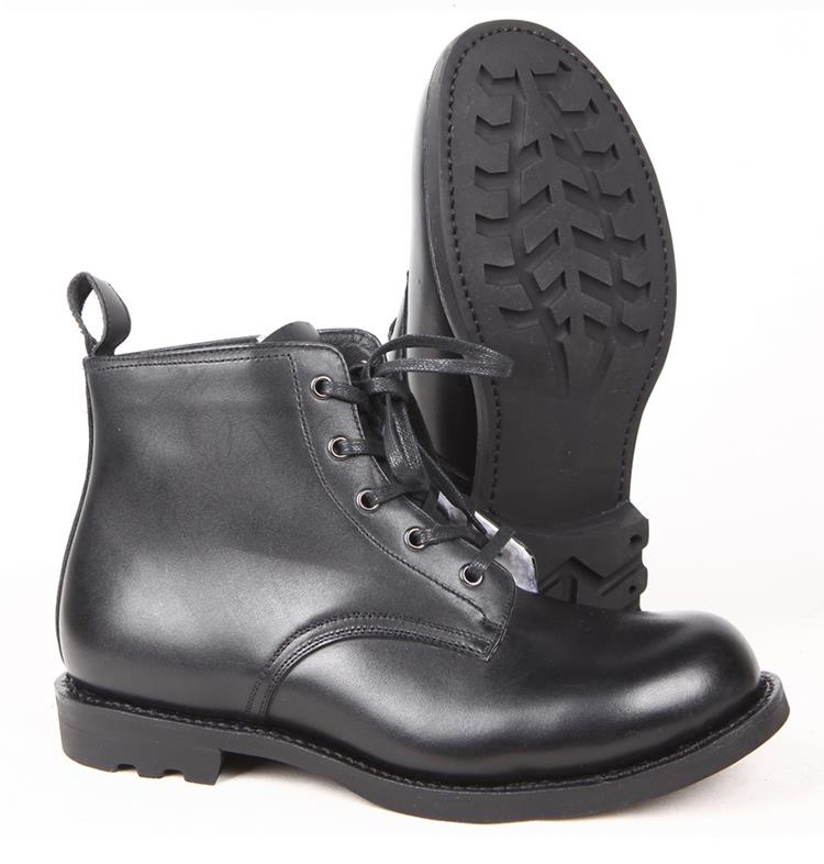 皮鞋正品保暖黑色系带真皮毛皮鞋3516舰艇羊毛皮高帮鞋