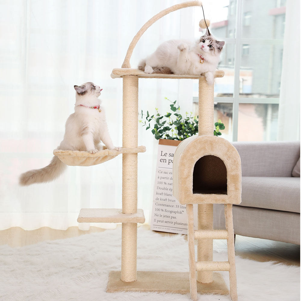 小型剑麻猫爬架热带风情可睡实木猫咪架子猫窝猫树猫玩具猫跳台