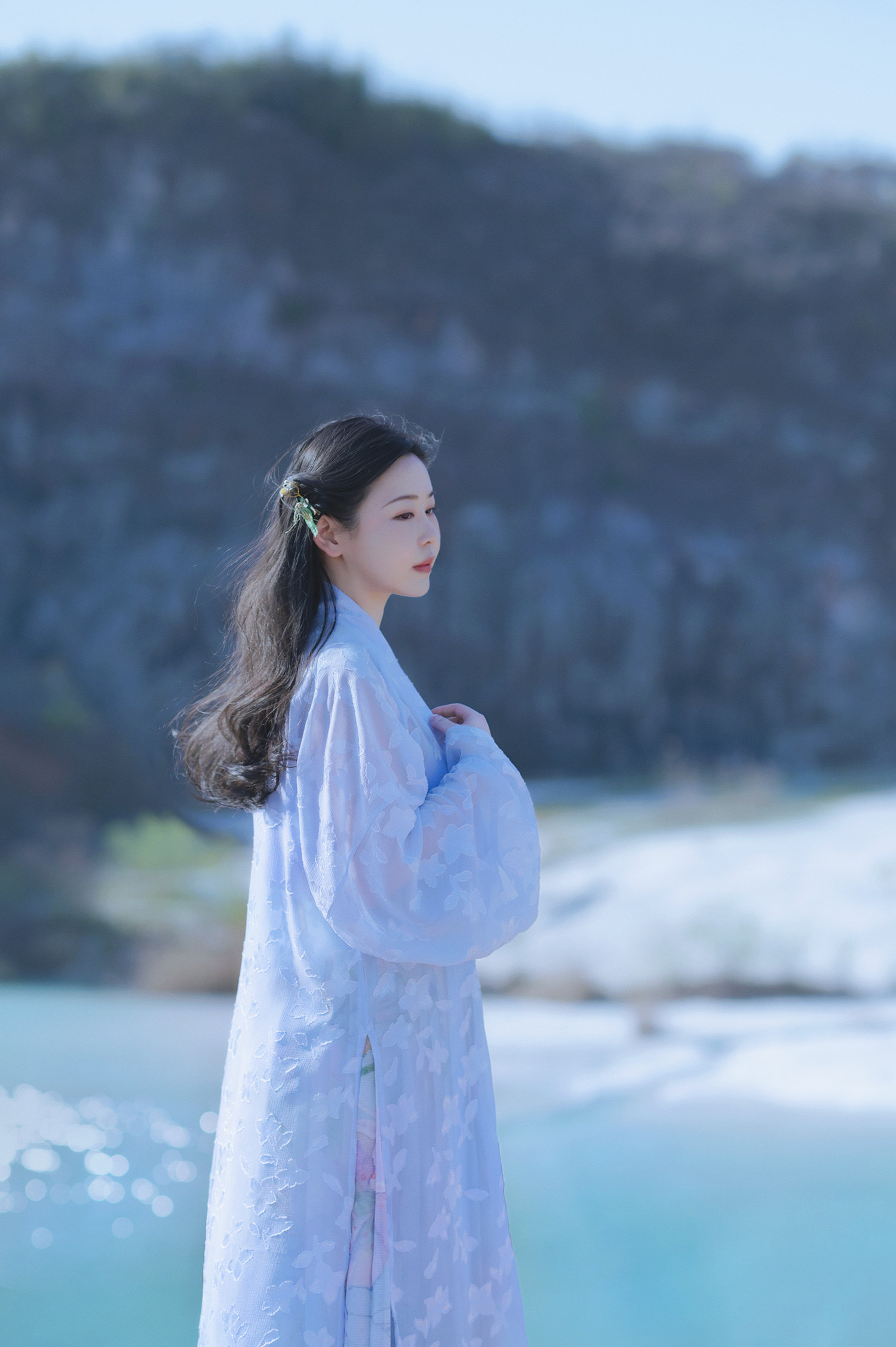 清仓特价顾小思原创藤蔓开花—司藤宋制汉服 月白色褙子 定制水彩