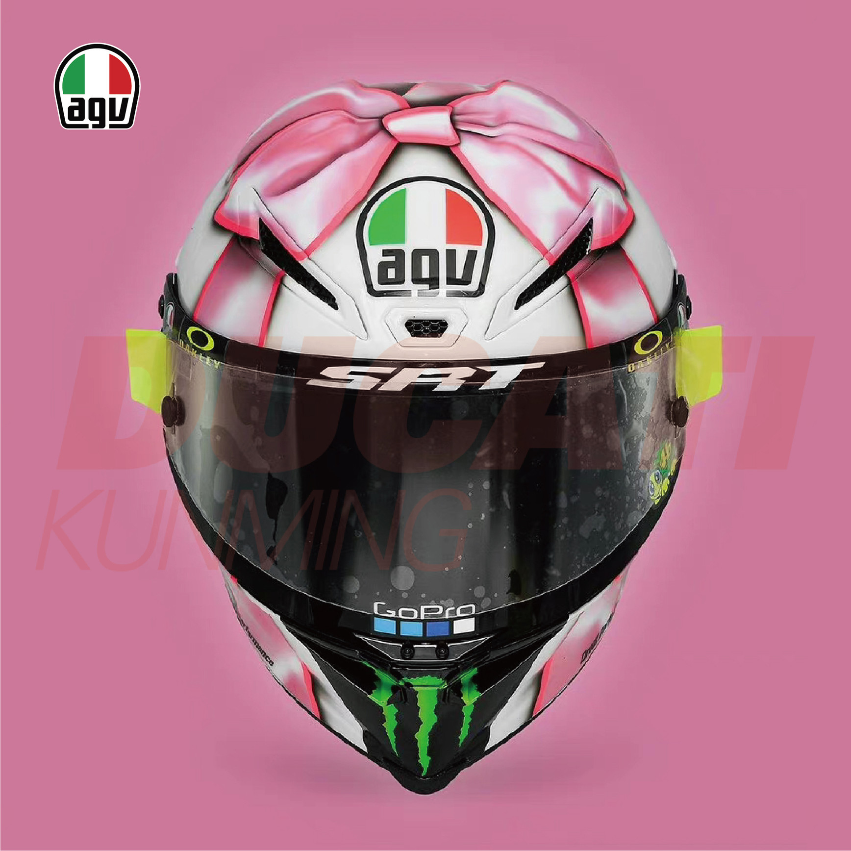 agv pista gp rr粉色蝴蝶结 限量版 预定预售款 摩托车全盔碳纤维