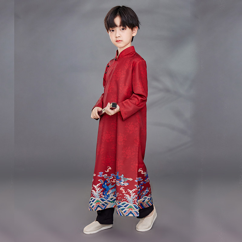 男童相声大褂民国长衫汉服春秋中式儿童中国风唐装复古走秀童装
