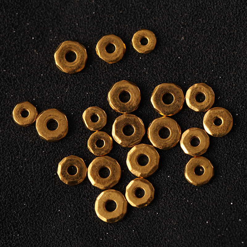 24k黄金隔片999足金纯金无相隔片黄金文玩手串佛珠隔片足金垫片