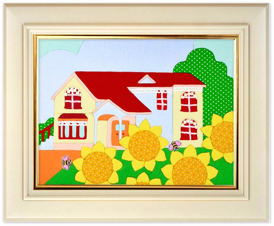 拼布嵌布画材料包阳光小屋diy亲子手工布贴画学校手工课贴布材料