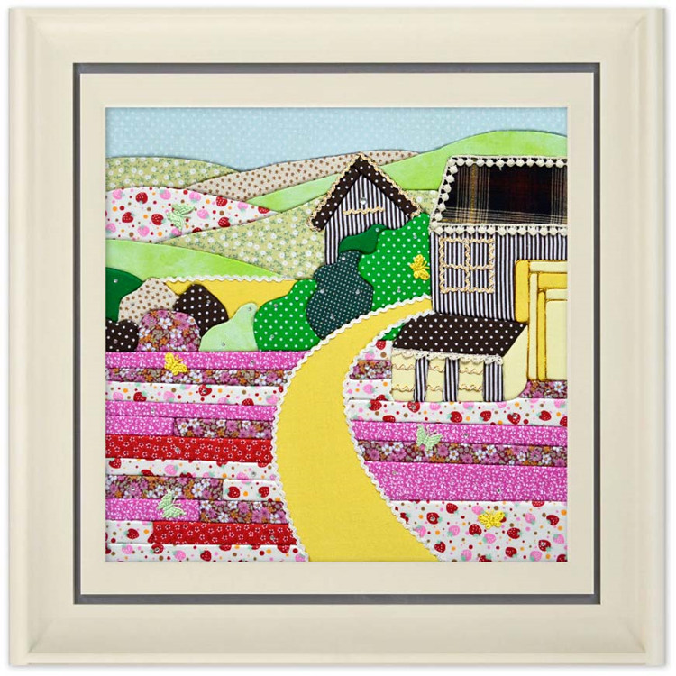 包邮diy风景布贴画材料包学校手工教材布嵌画家居装饰成人亲子画