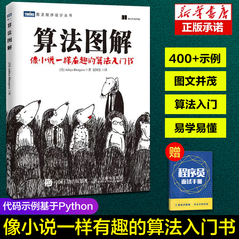 算法图解 像小说一样有趣的算法入门书 图灵程序设计书 计算机算法编程教材书籍入门教程设计手册 程序代码计算机程序设计正版书籍