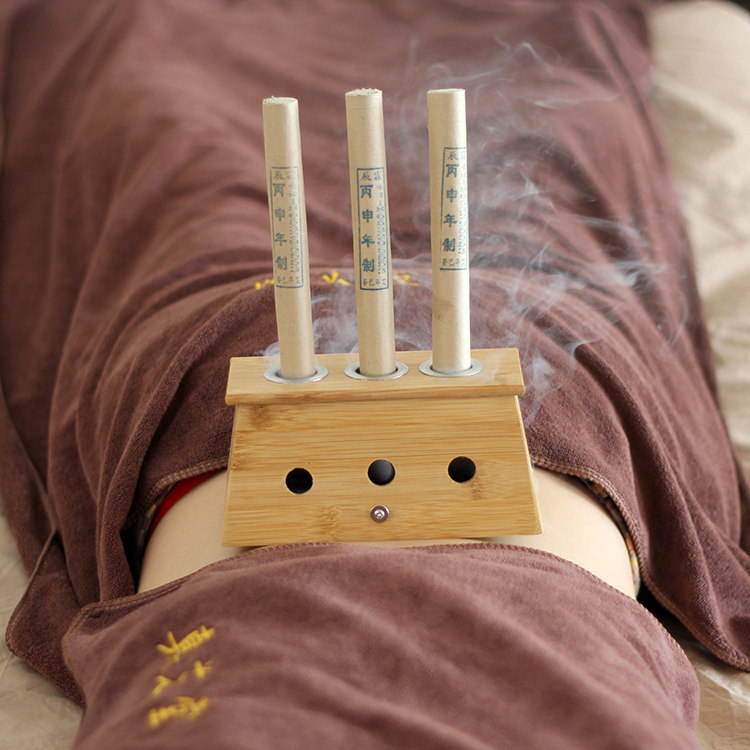 三孔加厚艾灸盒竹制温灸器家用艾灸器具艾草艾条盒随身灸盒方便