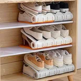 省空间鞋子收纳神器鞋盒收纳盒透明鞋柜分层隔板装放鞋箱折叠鞋架