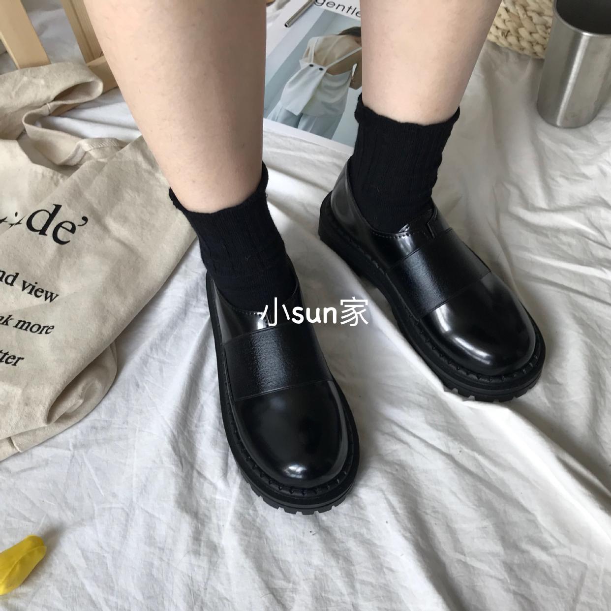 小sun家 2020秋季新款韓國chic氣質複古圓頭厚底ins皮鞋百搭PU女在類目 女鞋, 低幫鞋中 - 來自Buy2taobao.com提供專業的淘寶代購服務