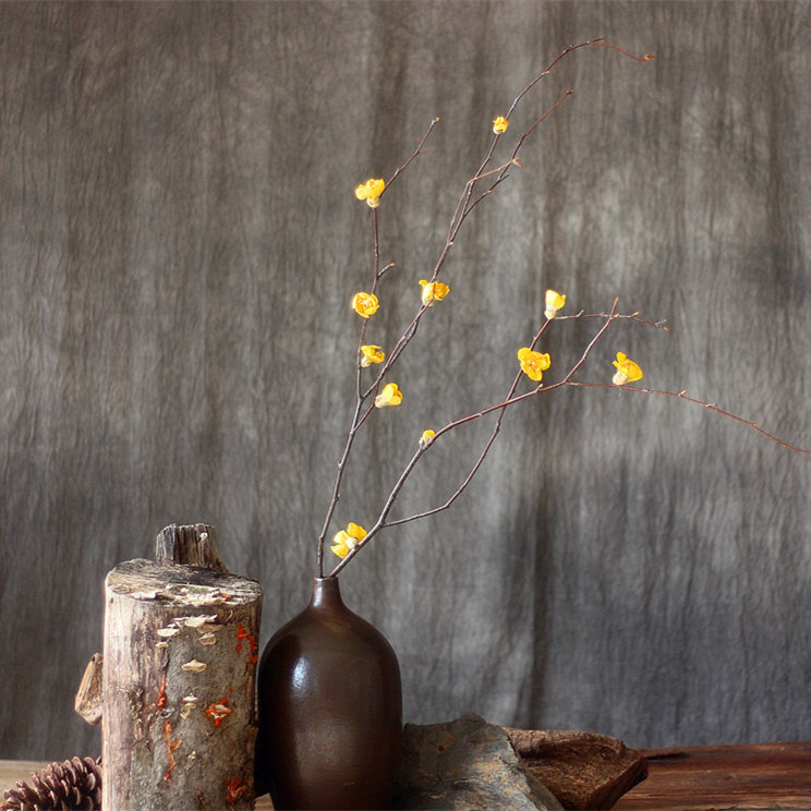 一折插花干花 艺术插花_腊梅-手工艺术干花干枝花束装饰 家居客厅摆设