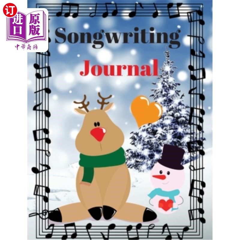 海外直订Songwriting Journal: Cute Music Composition Manuscript Paper for Little Musician 歌曲写作杂志:可爱的音乐作