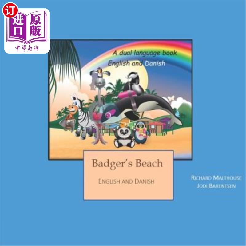 海外直订Badger's Beach: English and Danish 獾海滩：英语和丹麦语