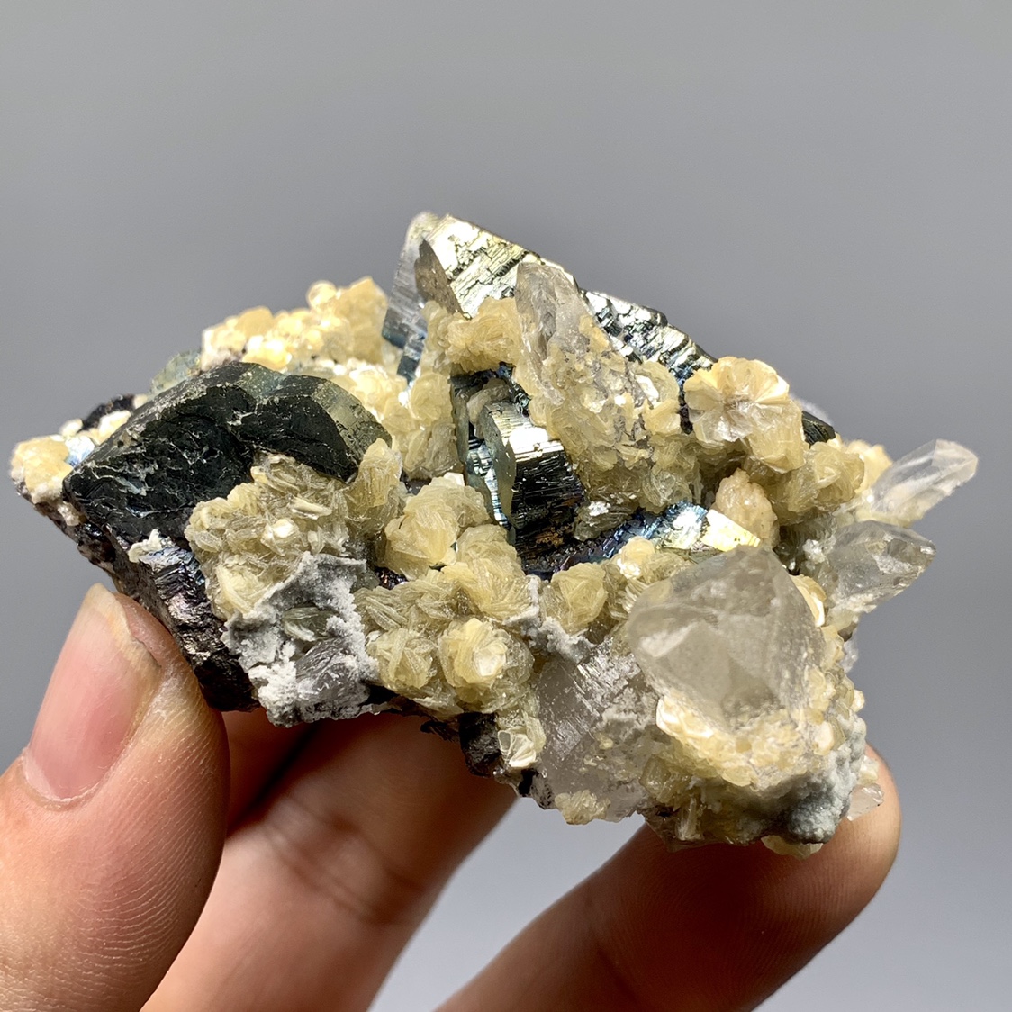瑶岗仙锖色毒砂云母水晶 天然矿物晶体 标本矿石原石摆件地质科普