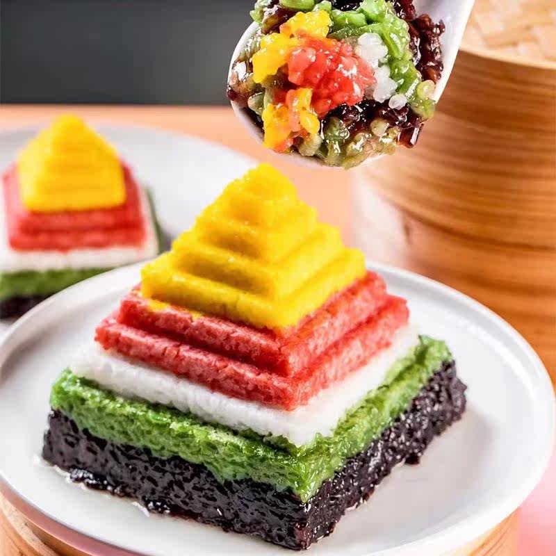 五彩宝塔饭糯米八宝饭酒店宴席主食步步升前程似锦特色点心500克