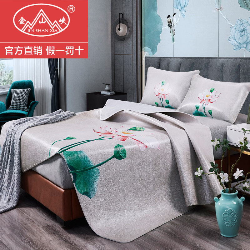 金山峡头层牛皮凉席彩绘头层水牛皮席子软席1米1.8床席真皮三件套