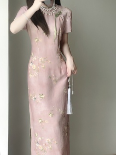 「千蕾」改良旗袍少女学生春夏季民国风日常修身长款新中式年轻款