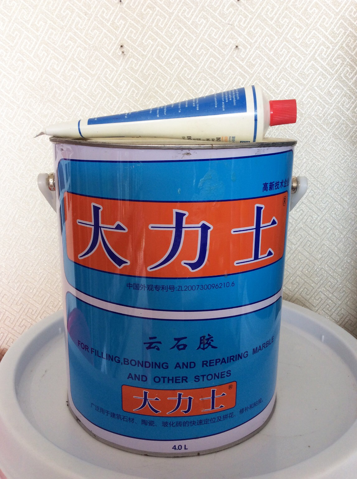 正品武汉科达大力士云石胶石材胶石头胶大理石胶瓷砖胶干挂胶4l