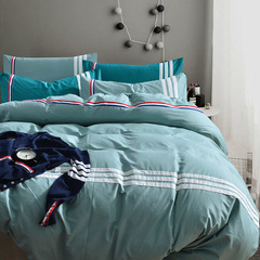纯色简约全棉床上用品四件套纯棉1.8/2.0m床品夏季运动风床单被套