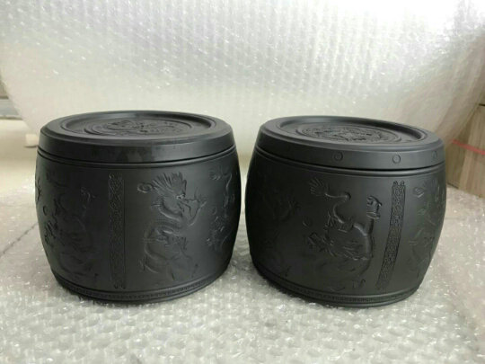 蒋泉林 苏州 南盆 蟋蟀盆 蛐蛐罐 澄泥  细毛底 一对 龙盆