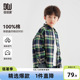 多多家男童衬衫纯棉儿童衬衣春秋季2025新款男孩外穿格纹外套上衣