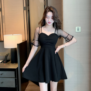 Lace Mesh Sexy Dress Clothes Show Thin Temperament for Women