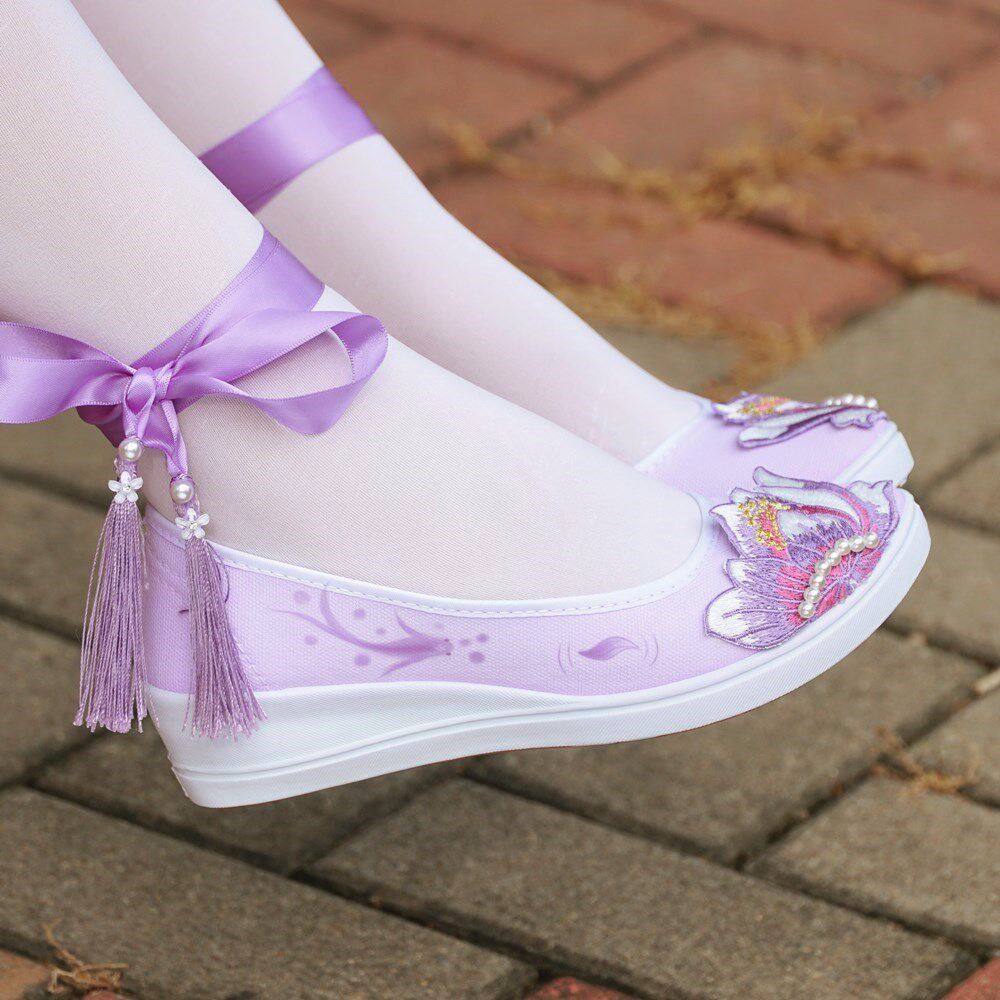 秋季原创汉服鞋子女古风绣花鞋增高古代汉元素汉鞋女表演舞蹈跳舞