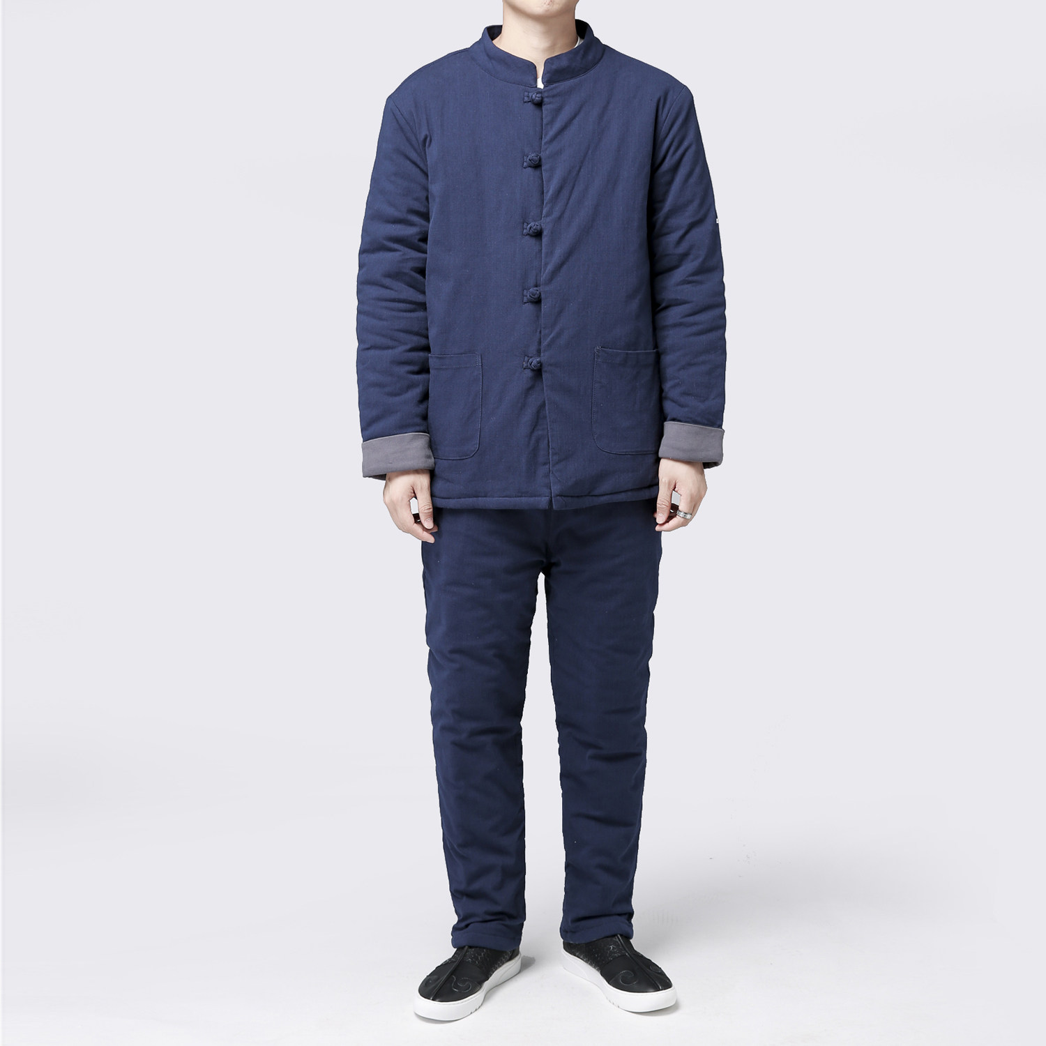 tz9057^唐装男棉衣套装中式中冬休闲汉服复古唐装棉袄男青年