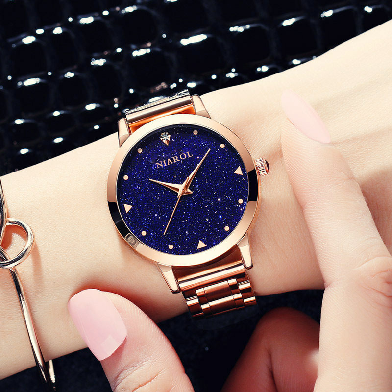 新款手表女士简约星空防水女生石英表2019学生韩版时尚潮流女表