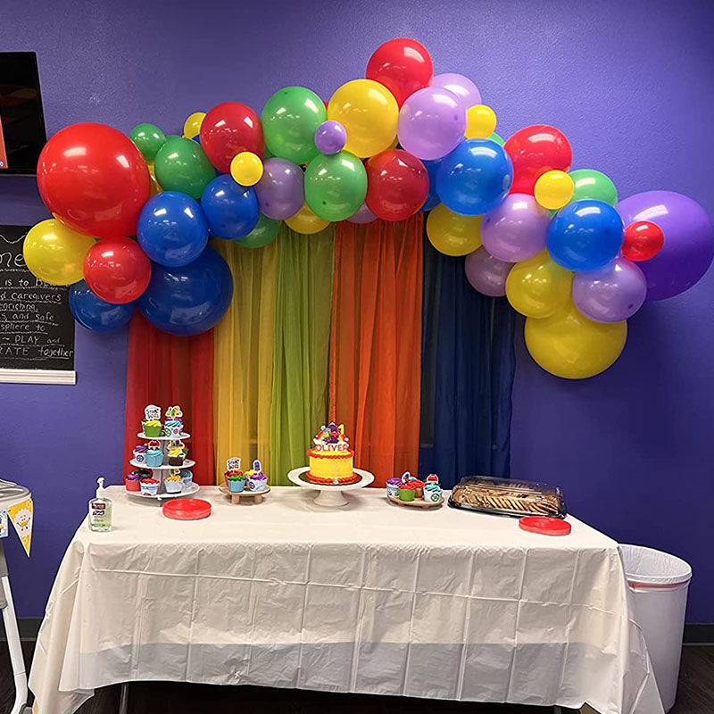 亚光彩虹色气球5寸10寸12寸幼儿园活动布置儿童生日派对装饰汽球