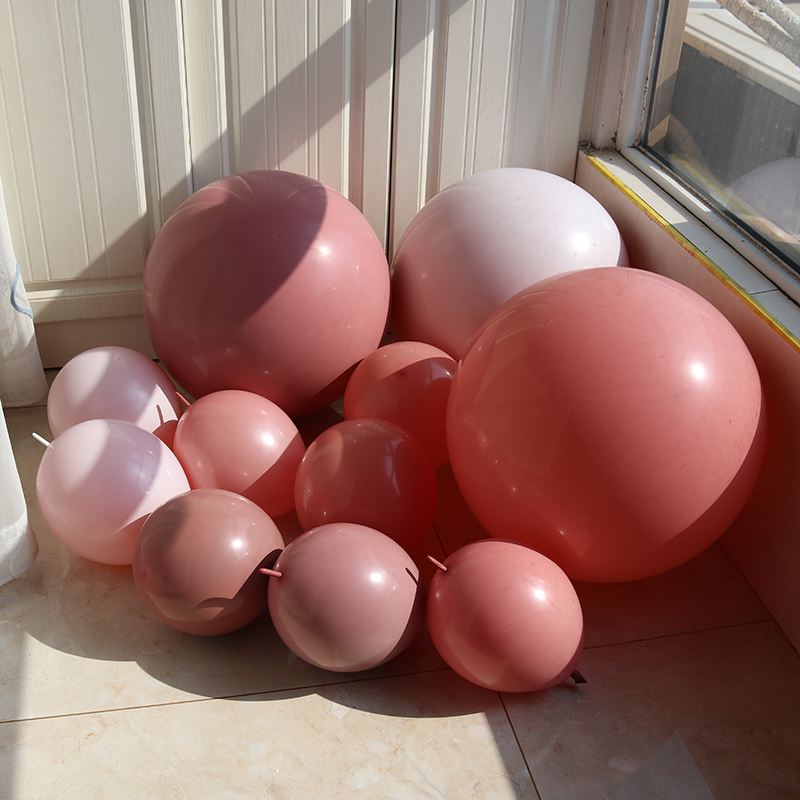 双层复古粉脏粉色乳胶气球圆球针尾球订婚求婚结婚布置生日装饰
