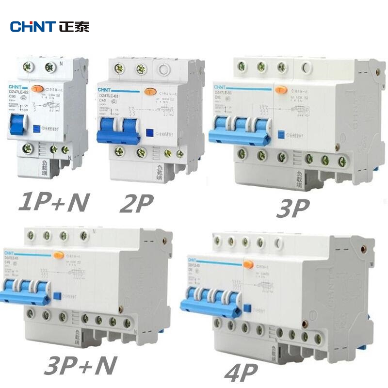 正泰漏电断路器C型DZ47LE 1P+N2P3P4P 10A16A20A25A32A40A60A漏保