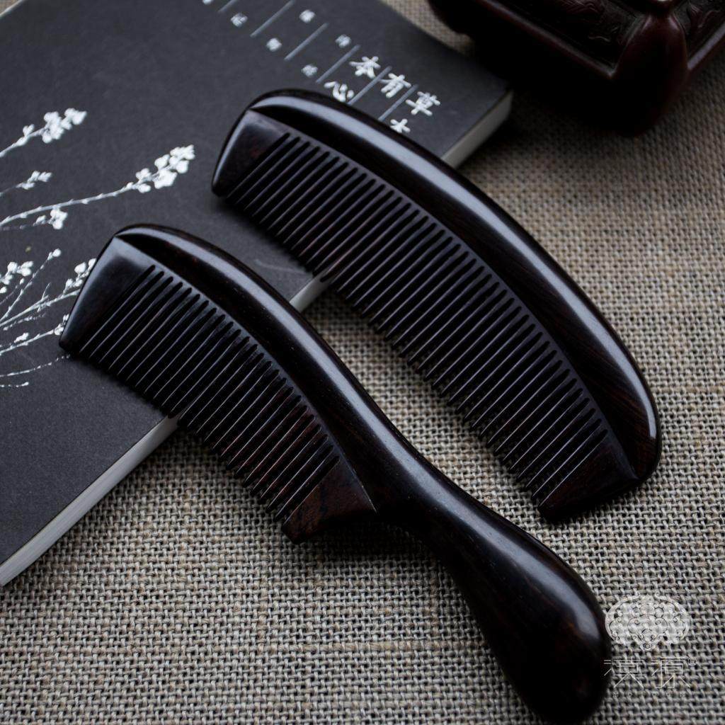 漠源天然黑檀木梳精品梳子女实用商务礼物生日礼物送妈妈