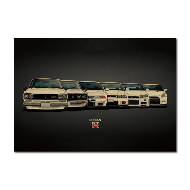 gtr系列牛皮纸海报复古 宿舍饭店装饰画