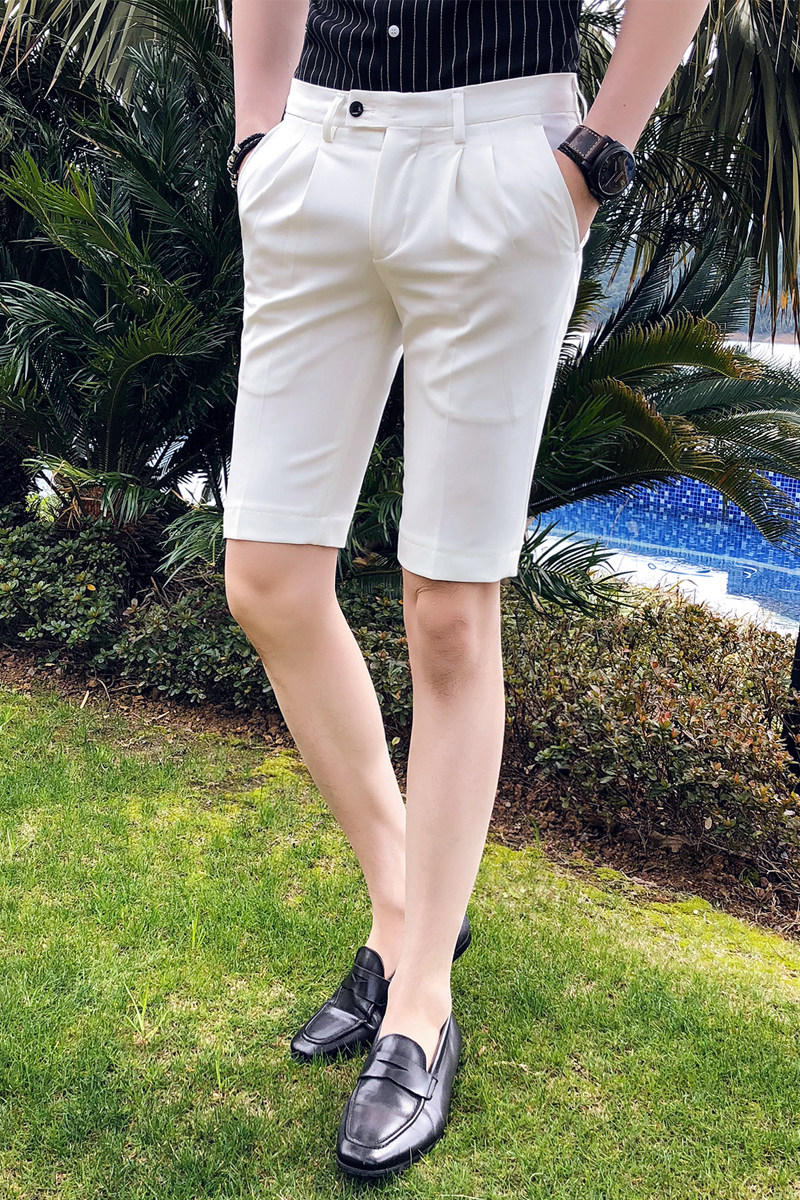 夏季新款 男士修身纯色休闲短裤 英伦五分短西裤k45-p60