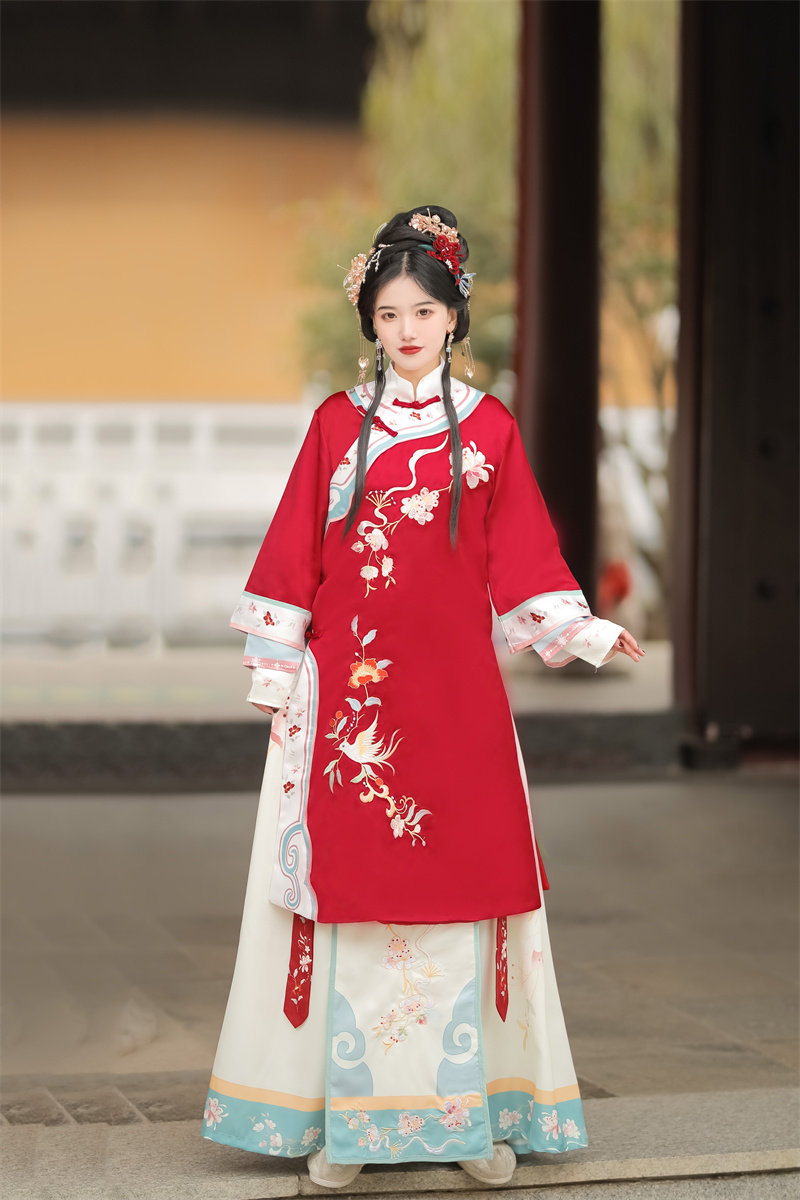 复古中式婚礼喜娘伴娘服古装女秀禾少奶奶绣花公主小姐民国风汉服